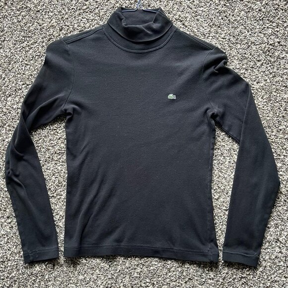 Lacoste Black Turtleneck Pullover Sweater, Womens Size 38, Mid-Luxury Sweater - Picture 1 of 6